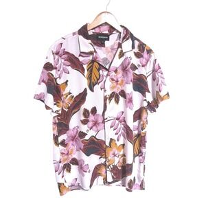 Bonobos Riviera Cabana Shirt Tropical Hibiscus Hawaii Lyocell Resort Retro M